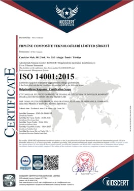 FRP Line Composite ISO 14001:2015 sertifika belgesi önizlemesi